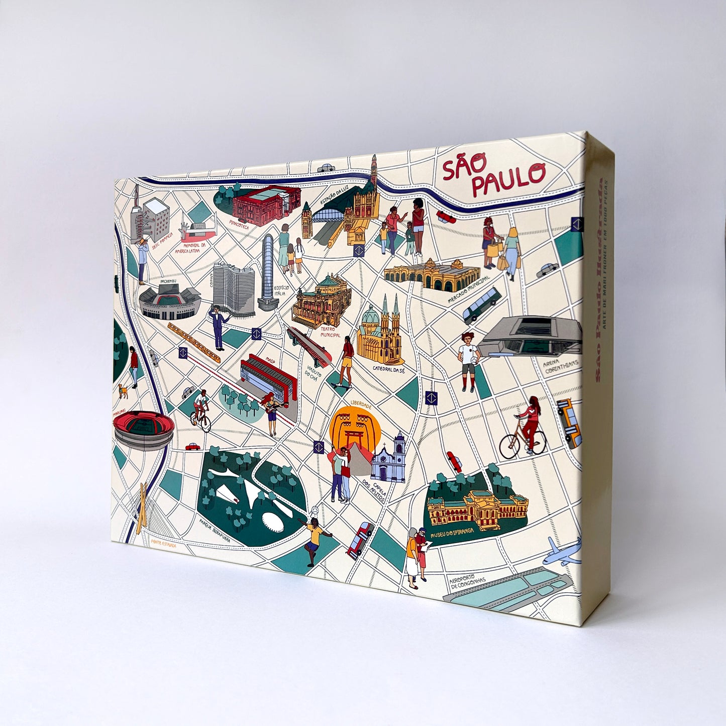 Puzzle 1000 pièces Carte illustrée de São Paulo