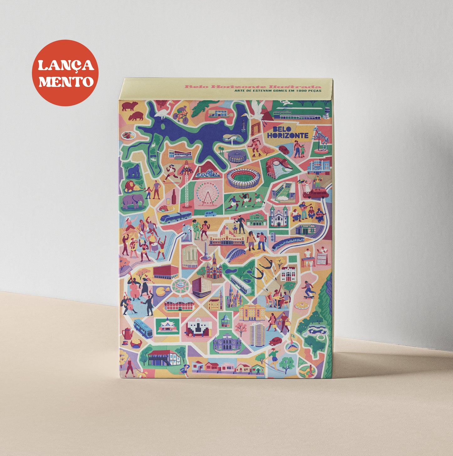 ENVIO EM 8/SET Mapa Ilustrado de Belo Horizonte - Quebra-cabeça 1000 peças