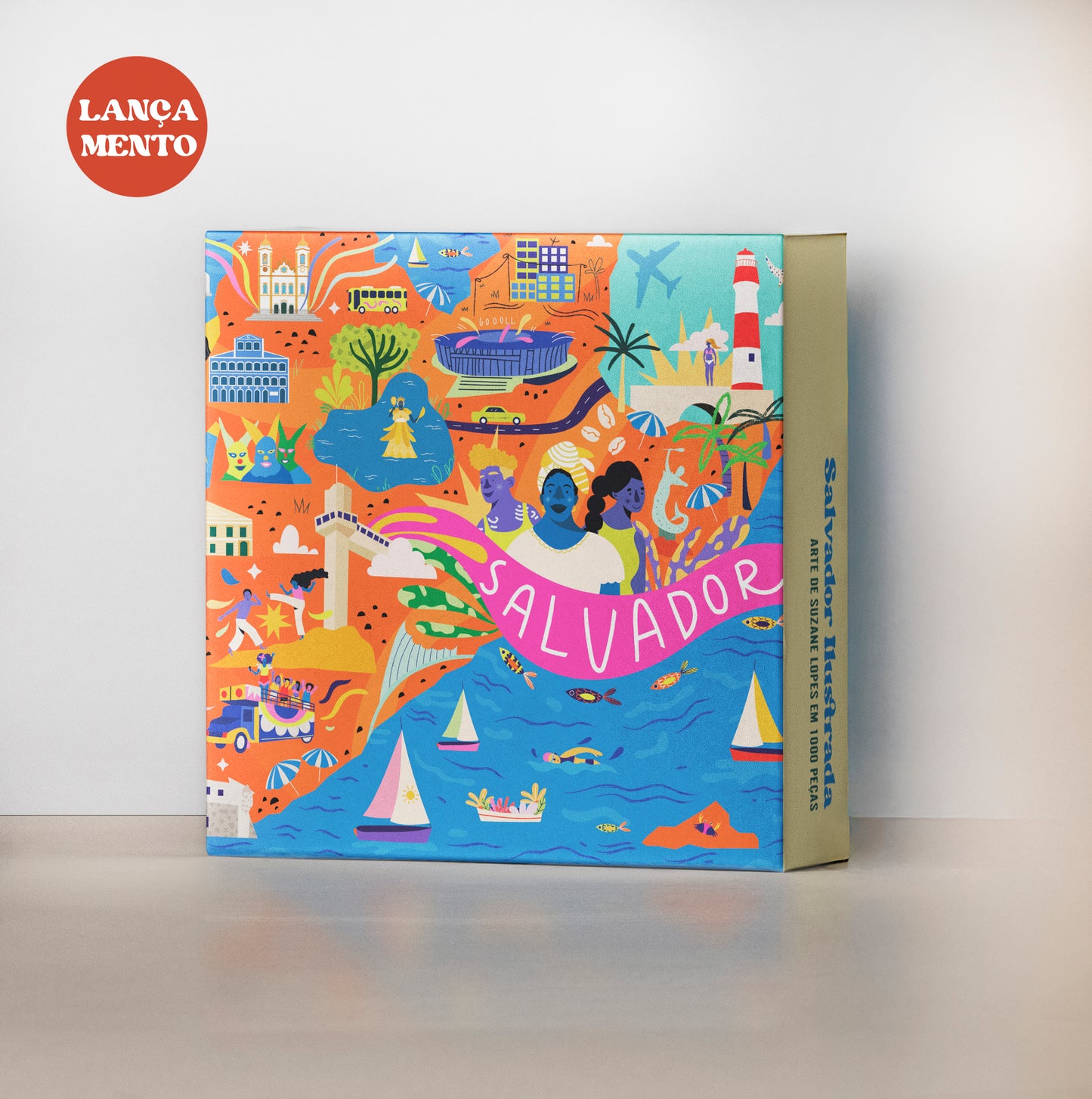 ENVIO EM 8/SET Mapa Ilustrado de Salvador - Quebra-cabeça 1000 peças