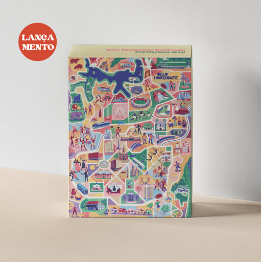 Mapa Ilustrado de Belo Horizonte - Quebra-cabeça 1000 peças
